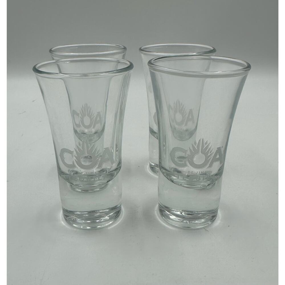 4 Vintage COA De Jima Tequila 3.5" Tall Shot Glasses Set